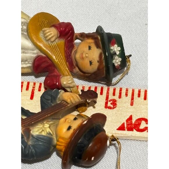 2 vintage Swiss German Dutch Peasant Resin Ornaments Figurine Christmas collect - Picture 7 of 9